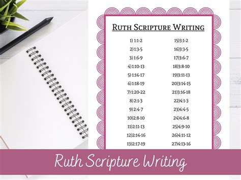 Ruth 28 Day Scripture Writing Bible Reading Plan Etsy