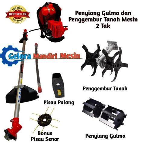 Jual Mesin Penggembur Tanah Dan Penyiang Gulma Potong Rumput 2 Tak 4