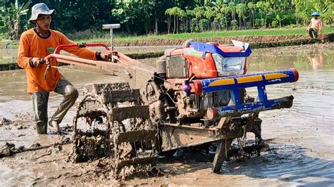 Di Mulai Dari Tengah Proses Meratakan Lahan Traktor Sawah Kubota