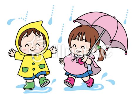 幼児／雨の日イラスト No 1135899／無料イラストなら「イラストac」