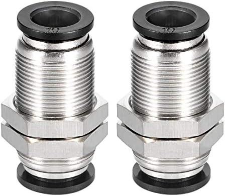 Sourcing Map Straight Pneumatic Push To Quick Connect Fittings Bulkhead