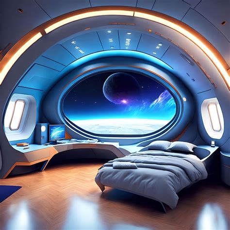 Premium Photo | Futuristic hard surface interior design of spaceship ...