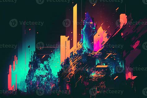 Abstract background with interlaced digital glitch and distortion effect. Futuristic cyberpunk ...