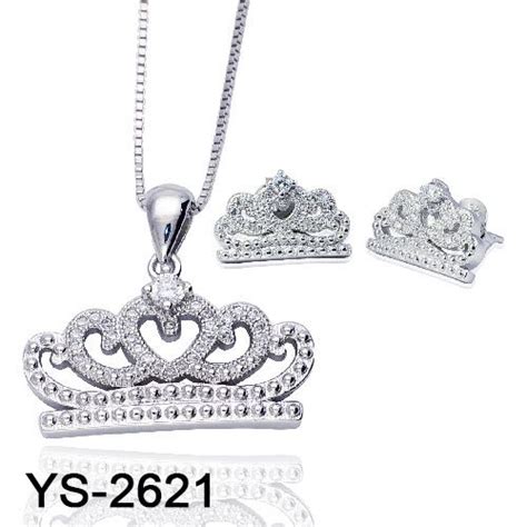 Hot Item 925 Sterling Silver Fashion Crown Jewelry Set For Sale