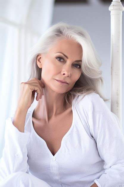Premium Photo A Stunning Mature Woman Exudes Confidence And Allure In