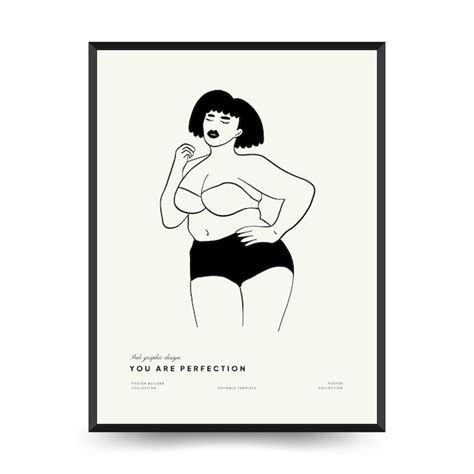 Premium Vector Feminism Body Positive Poster Template Wall Art With Minimalistic Female