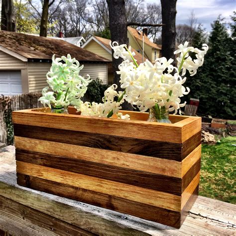 Wooden Flower Box Handmade Flower Display Rustic Decor Etsy