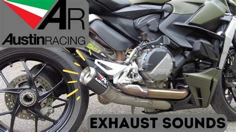 Ducati StreetFighter V2 AUSTIN RACING EXHAUST SOUND Start UP REVS