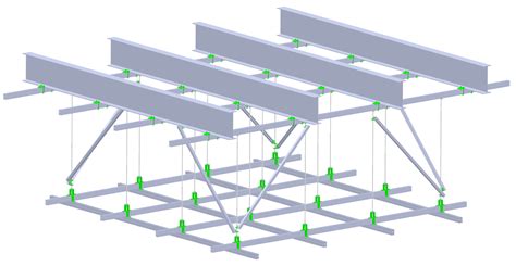 Unistrut Grid Attachment To Structural Beam Or Bar Joist