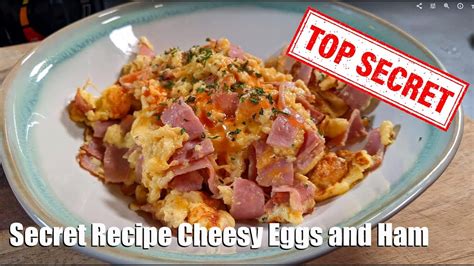 Secret Recipe Scrambled Eggs With Ham And Cheese Easy Breakfast Recipe Youtube