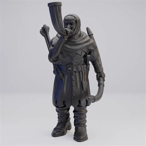 Hot Goblin 従者A ミニチュア ホットゴブリン 狩猟用ホルンと短剣