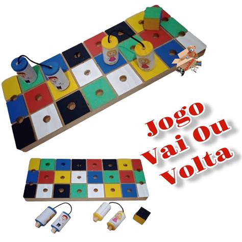 Brinquedo Pedag Gico Educativo Em Madeira Jogo Vai Ou Volta Passo A