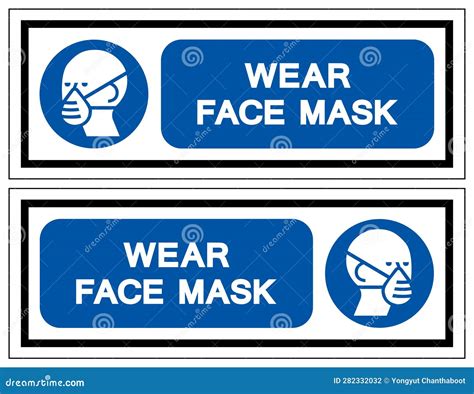 Wear Mask Symbol Sign Vector Illustration Isolate On White Background