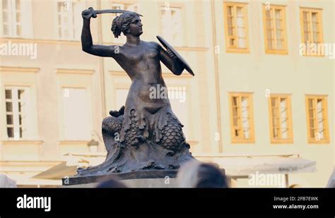 Warsaw Sirene Famous Statue In The Middle Of Warsaw S Old Town Stock