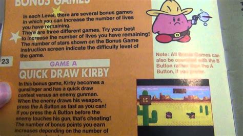 Kirby S Adventure Instruction Booklet Youtube