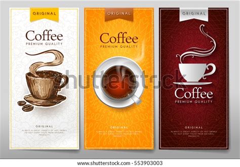 Set Creative Menus Hot Drinks Different Stock Vector Royalty Free