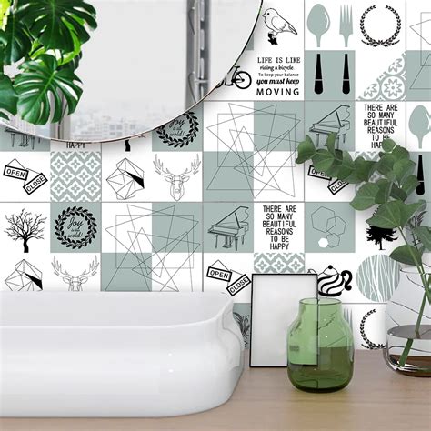 Funlife Modern Design Self Adhesive Kitchen Tiles Wall Stickers Nordic Art Decal Diy Home Decor