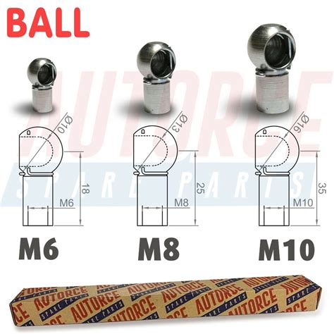 BALL JOINT EYELET BALL FEMALE END FITTINGS M6 M8 M10 UNIVERSAL GAS