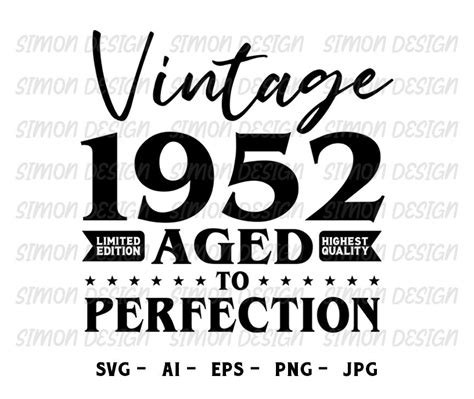 70th Birthday Svg 70th Birthday Shirt Vintage 1952 Svg Etsy