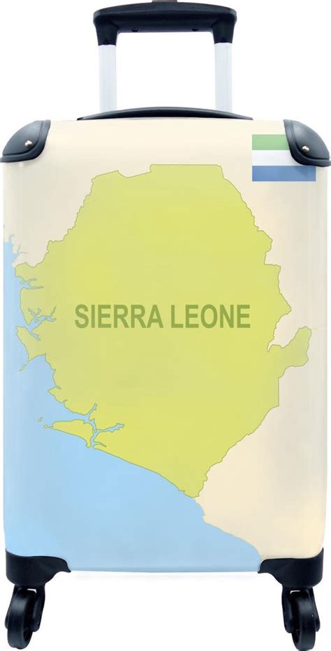 Koffer Tekening Van Een Kaart Van Sierra Leone En De Vlag X X