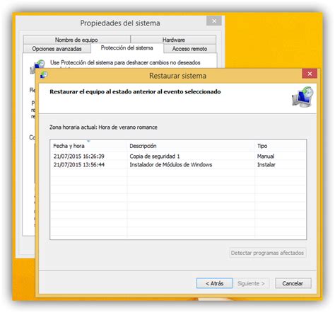 Crear y restaurar puntos de restauración en Windows 8 y 8 1