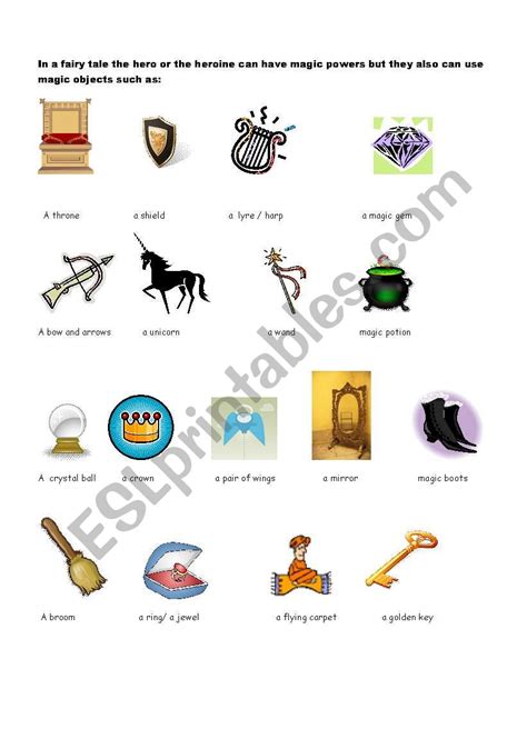 Magic Objects In Fairy Tales ESL Worksheet By Mistick