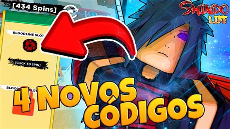 LANÇOU 4 NOVOS CÓDIGOS de SPINS no SHINDO LIFE SHINOBI LIFE 2