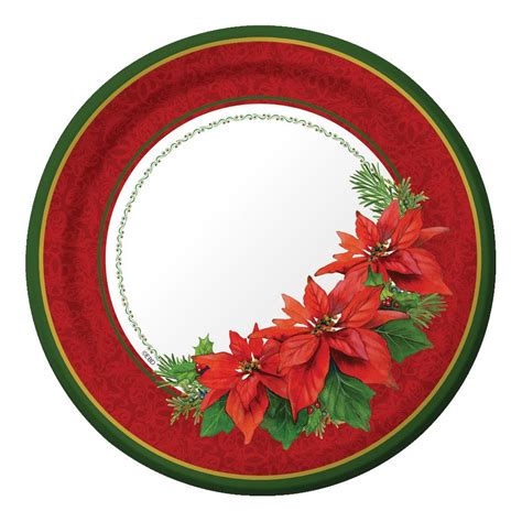 Poinsettia Paper Plates Christmas Wikii