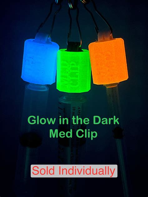 Glow In The Dark Med Clip Syringe Holder Nurse Paramedic EMT