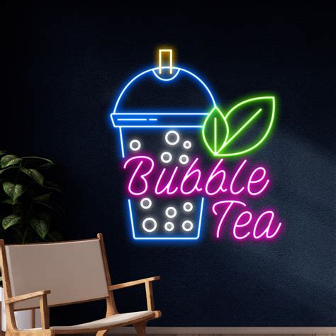 Bubble Tea Neon Sign Boba Tea Neon Light Milk Tea Led Sign Tea Drink