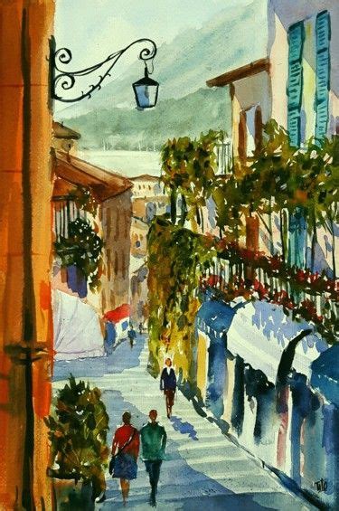 Bellagio Lago Di Como Pittura Da Tito Fornasiero Artmajeur