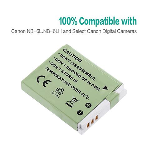 Upgraded 2 Pack Replacement Canon NB 6LH NB 6L Battery For Select