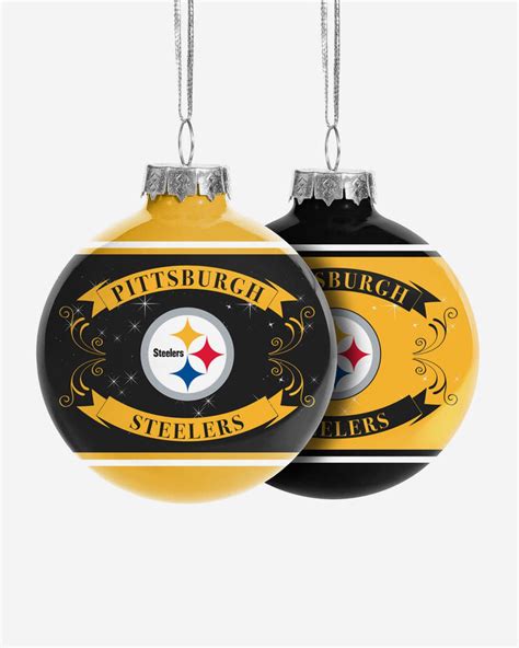 Pittsburgh Steelers 2 Pack Ball Ornament Set FOCO