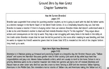 Ground Zero by Alan Gratz Chapter Summaries by ELA All Day6 | TPT