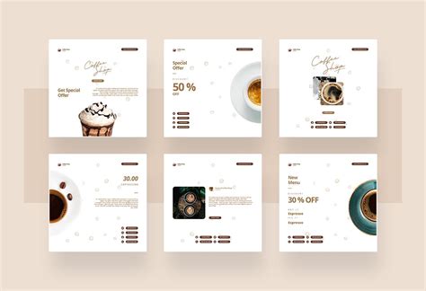 Coffee Shop Instagram Post And Story Template Present Your Design On