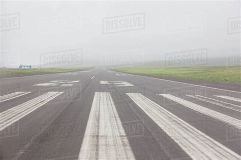 View Down The Runway Of The St Paul Airport On A Misty Afternoon St