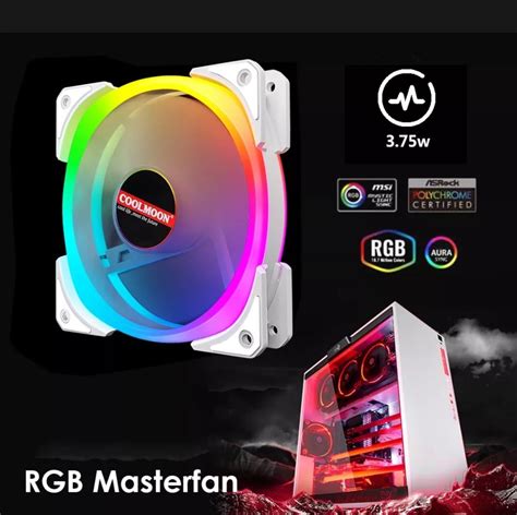 Coolmoon Pc Rgb Cooling Fan V Rgb Pins Mm Quiet Wireless