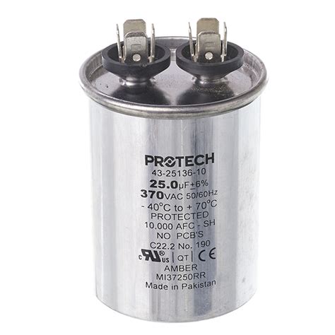 25 MFD X 370 Run Capacitor 43 25136 10 JustCapacitors