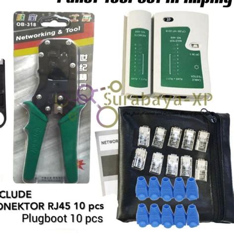 Jual Model Baru 스 Paket 1 Set Tang Krimping Lan Tester Rj45 Crimping Tool Untuk Kabel Utp Lan