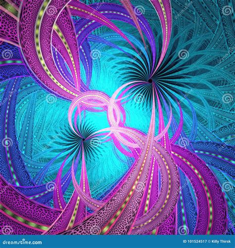 Cyan and Magenta Fractal Art Stock Image - Image of artwork, background ...