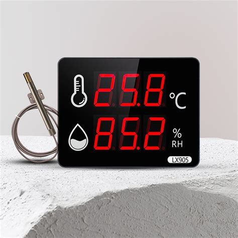 Room Thermometer Lx905 With Probe Sensor Digital Wall Clock Outdoor Thermometer Large Led