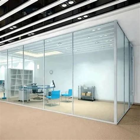 Plain Transparent Aluminium Glass Partition Shape Rectangular