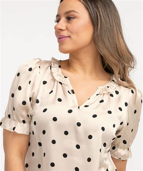 Polka Dot Satin Blouse Cleo