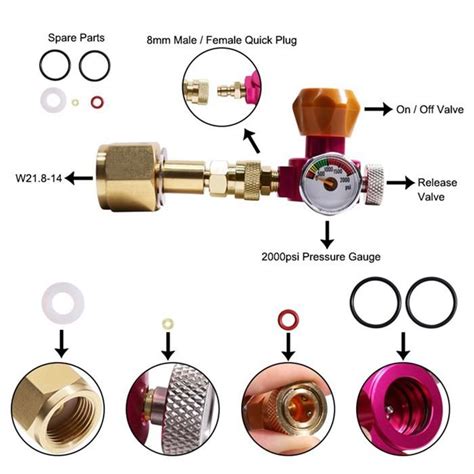 Adaptateur De Recharge Co Avec Manom Tre Psi Pour Cylindre De Co