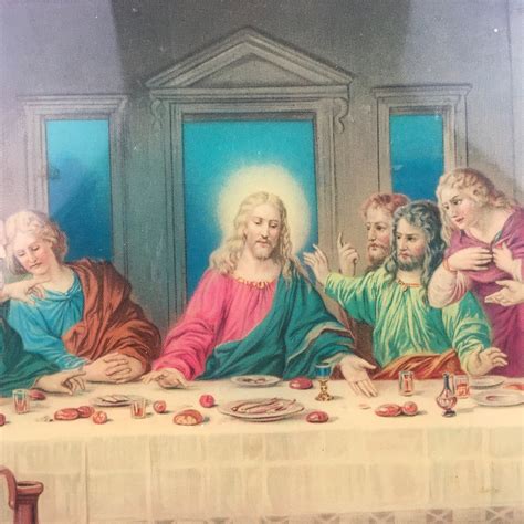 Vintage The Last Supper Litho Print 1930s Brunozetti Last Etsy Australia