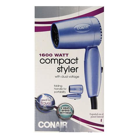 Conair Compact Styler 1600 Watt Folding Handle Hair Dryer Blue 1 Ea