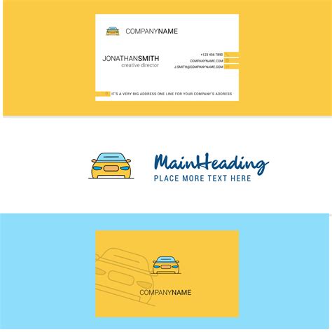 Beautiful Car Logo and business card vertical Design Vector 14270649 ...