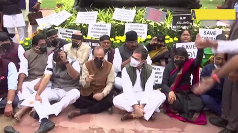 Watch Rahul Gandhi Joins Opposition Leaders Protest Against