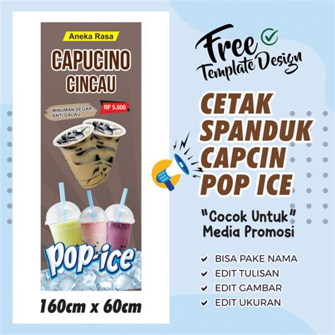 Spanduk Pop Ice Dan Cappucino Cincau Desain Spanduk Kreatif Cuitan