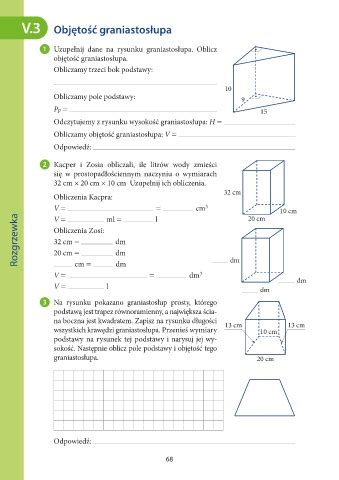 Page 1 Matematyka z kluczem klasa 8 semestr 1 Objętość graniastosłupa